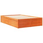 vidaXL Lit bibliothèque sans matelas cire marron 120x190cm pin massif