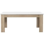 PILVI Table a manger - Blanc et chene sonoma - L 180 x I90 x H 75 cm