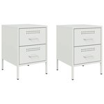 vidaXL Tables de chevet 2 Pièces blanc 36x39x50 5 cm acier