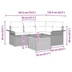 vidaXL Ensemble de canapé de jardin 5 Pièces Noir Poly rotin