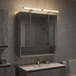 vidaXL Armoire Miroir de Salle de Bain Gris béton 60 x 14.5 x 70 cm