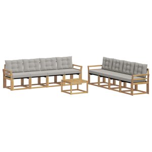 vidaXL Ensemble de canapés d'extérieur 9 pc Blanc et gris clair