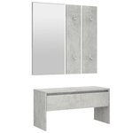 Ensemble de meubles de couloir gris béton bois d'ingénierie 02_0010925