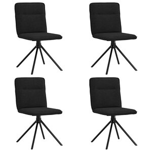 vidaXL Chaises à manger lot de 4 noir tissu