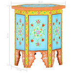 vidaXL Table d'appoint peinte à la main multicolore 38x33x42 cm