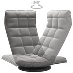 vidaXL Chaise de sol pivotante Gris foncé Velours