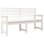 vidaXL Banc de jardin blanc 159 5x48x91 5 cm bois massif de pin