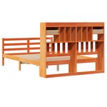 vidaXL Lit bibliothèque sans matelas cire marron 160x200 cm pin massif