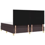 vidaXL Lit à ressorts avec matelas Marron foncé 200 x 200 cm tissu
