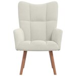 vidaXL Chaise de relaxation Blanc crème Velours