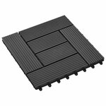 vidaXL Carreau de terrasse 11 pc Noir 30 x 30 cm WPC