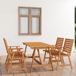 vidaXL Ensemble à manger de jardin 5 Pièces Bois d'acacia solide