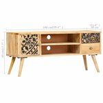 vidaXL Meuble TV 100x30x45 cm bois massif de manguier