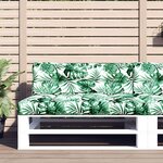 vidaXL Coussins de palette lot de 2 motif de feuilles tissu