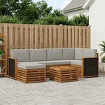 vidaXL Ensemble de canapés d'extérieur 6 pc Naturel et gris clair