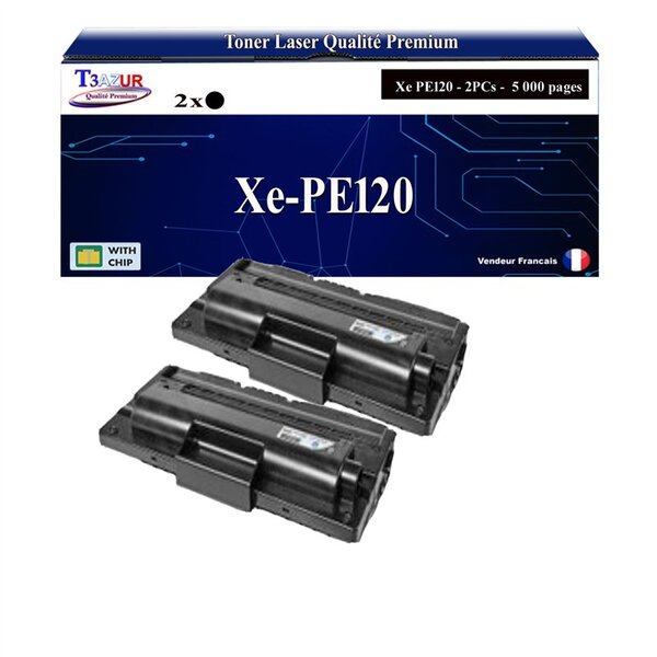 T3AZUR -2x Toners compatibles avec Xerox WorkCentre PE120 (13R00606) - Noir