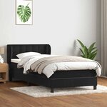 vidaXL Sommier à lattes de lit avec matelas noir 100x220 cm velours