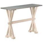 Vidaxl table console avec dessus en zinc 118x35x76 cm bois de manguier