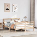 vidaXL Cadre de lit avec tête de lit 120x200 cm bois de pin massif