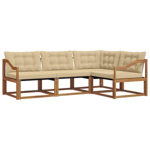 vidaXL Ensemble de canapés d'extérieur 4 Pièces Naturel et Beige