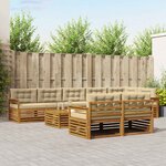 vidaXL Ensemble de canapés d'extérieur 9 Pièces Naturel et Beige