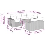 vidaXL Salon de jardin avec coussins 10 Pièces gris résine tressée