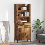 vidaXL Haut Armoire Bois Ancien 69 5 x 32 5 x 180 cm Bois d'ingénierie