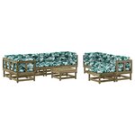 vidaXL Salon de jardin 10 Pièces avec coussins bois de pin imprégné