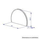 Miroir arrondi optionnel pour bureau romy