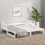 vidaXL Lit coulissant sans matelas blanc 2x(90x190) cm