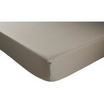 Drap housse antibactériens taupe 140 x 190 cm - Bonnet 32 cm