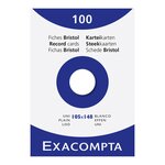 Étui De 100 Fiches - Bristol Uni Non Perforé 105x148mm - Blanc - X 10 - Exacompta