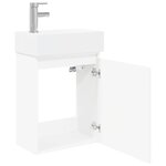 vidaXL Meuble de salle de bain avec robinet Blanc 45 5 x 25 5 x 84 cm