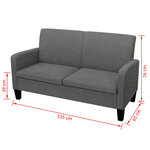 vidaXL Canapé à 2 places 135x65x76 cm Gris foncé