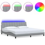vidaXL Cadre de lit sans matelas gris clair 200x200 cm tissu