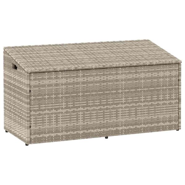 vidaXL Boîte de rangement de jardin gris clair 110x50x58 cm rotin