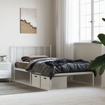 vidaXL Cadre de lit métal avec tête de lit blanc 107x203 cm