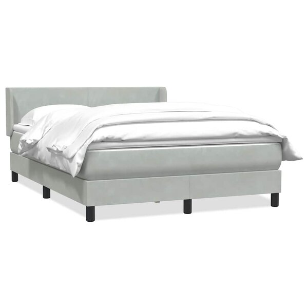 vidaXL Sommier à lattes de lit et matelas gris clair 160x220cm velours