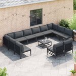 vidaXL Ensemble de canapé de jardin Anthracite Acier