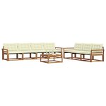 vidaXL Ensemble de canapés d'extérieur 8 Pièces Naturel et Crème