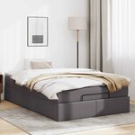 VidaXL Cadre de lit ottoman avec matelas gris 120x190 cm similicuir