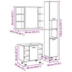 vidaXL Ensemble de mobilier de salle de bain avec étagère 3 Pièces Noir