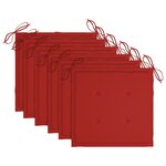 vidaXL Chaises de jardin avec coussins rouge 6 Pièces Bois de teck massif
