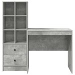 vidaXL Bureau avec rangement 2 Pièces Gris béton 80 x 50 x 76 cm