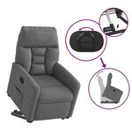 vidaXL Fauteuil inclinable gris foncé tissu microfibre