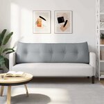 vidaXL Coussin de Dos Gris clair 160 x 24 x 50 cm tissu