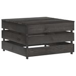 Vidaxl salon de jardin 9 pièces avec coussins bois imprégné de gris