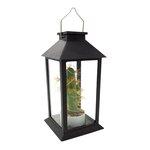 Lanterne végétale solaire pablo noir verre h35cm