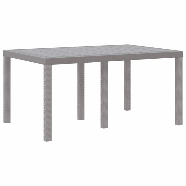 vidaXL Table de Jardin Gris clair 150 x 100 x 73 cm polyrotin