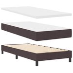 vidaXL Lit à ressorts avec matelas Marron foncé 190 x 90 cm Polyester
